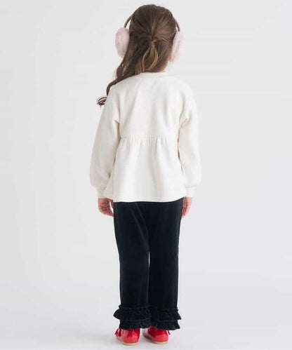 內層搖粒絨荷葉邊刺繡衛衣