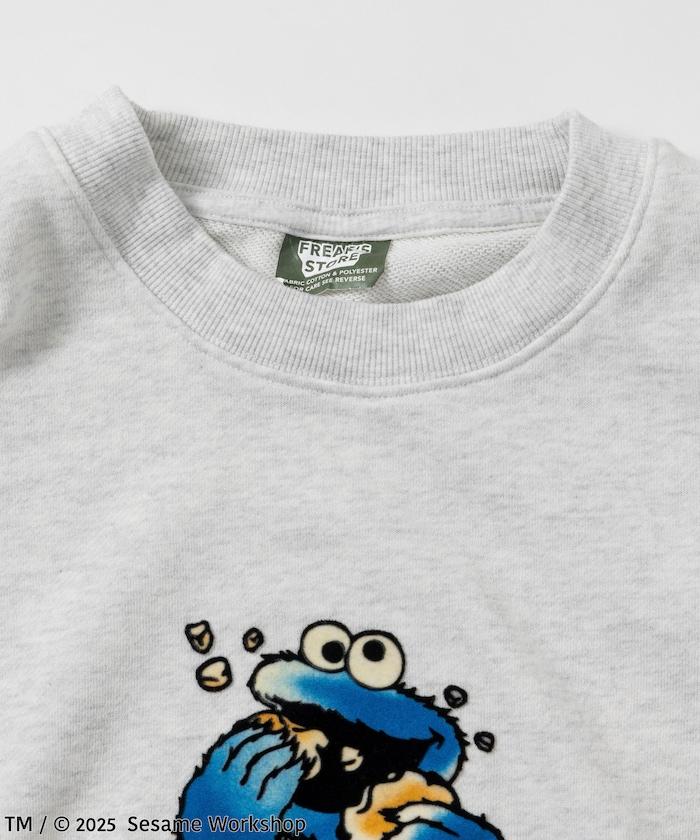 SESAME STREET / 芝麻街 餅乾怪獸 植絨印花 圓領衛衣