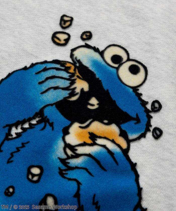 SESAME STREET / 芝麻街 餅乾怪獸 植絨印花 圓領衛衣