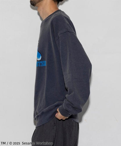 SESAME STREET / 芝麻街 餅乾怪獸 植絨印花 圓領衛衣