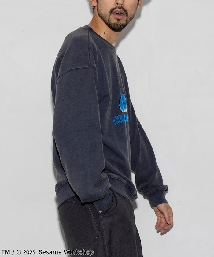 SESAME STREET / 芝麻街 餅乾怪獸 植絨印花 圓領衛衣
