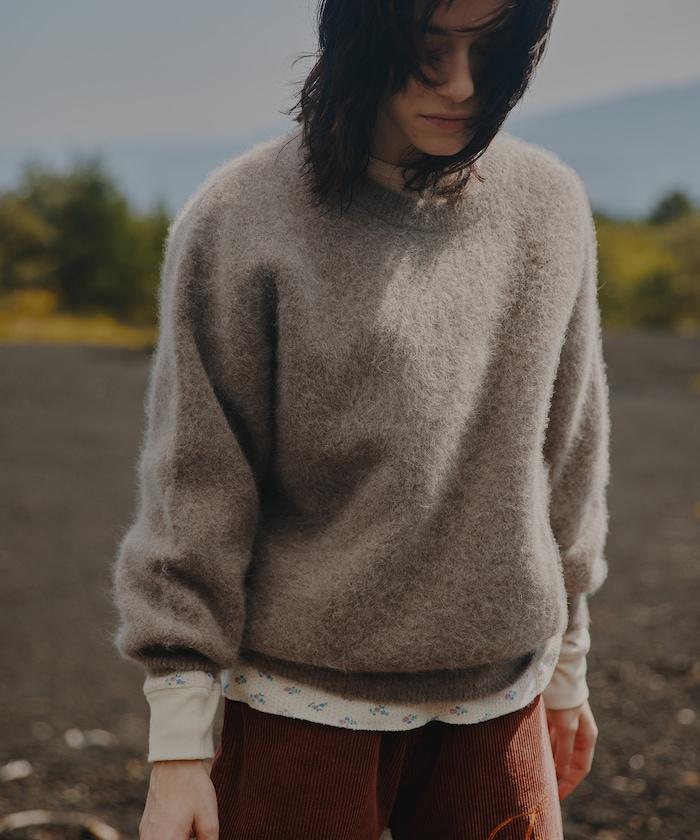 毛絨針織套頭衫