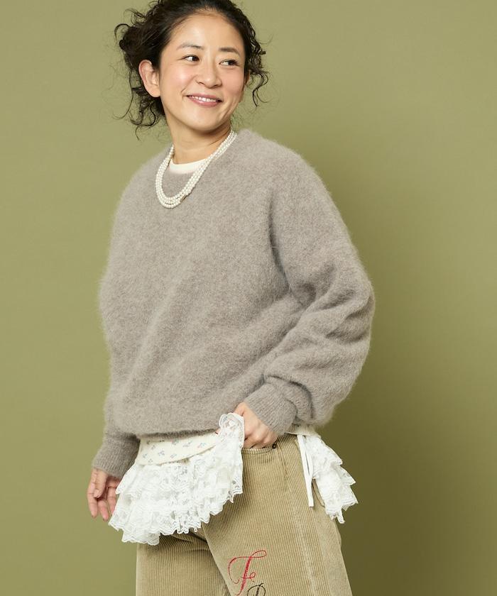 毛絨針織套頭衫