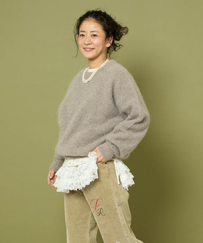 毛絨針織套頭衫