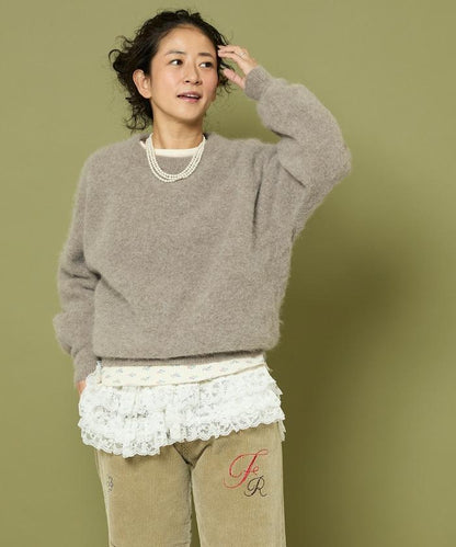 毛絨針織套頭衫