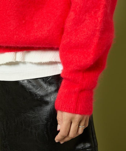 毛絨針織套頭衫