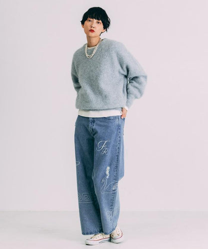 毛絨針織套頭衫