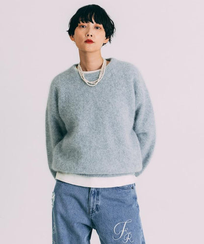 毛絨針織套頭衫