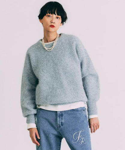 毛絨針織套頭衫