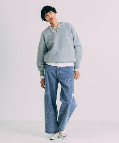 毛絨針織套頭衫