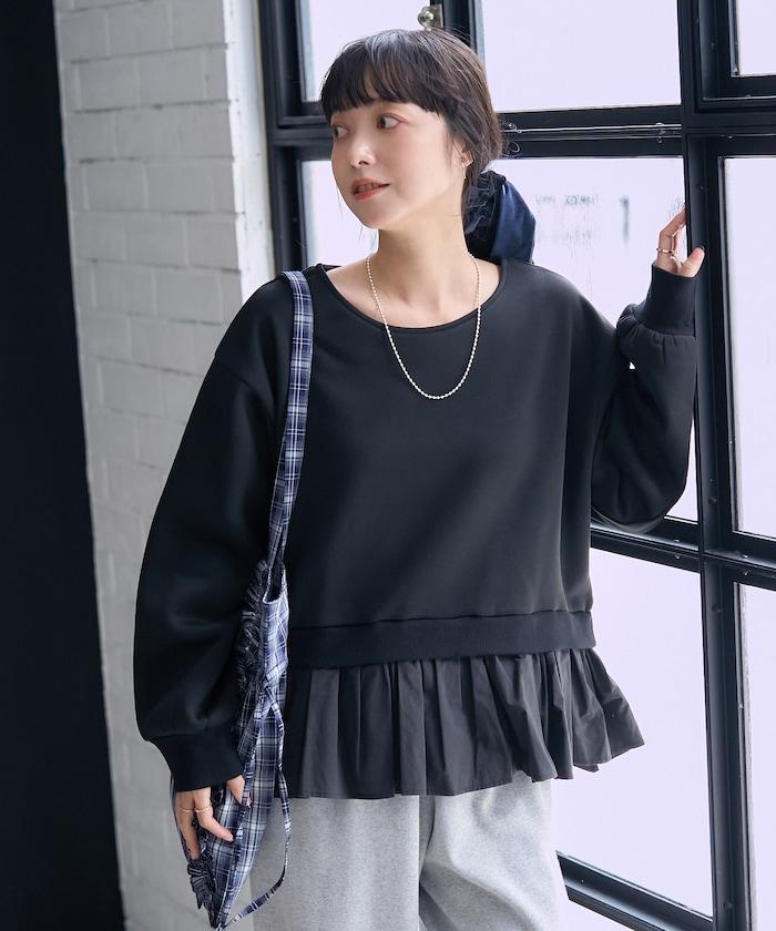 加絨拼接襯衫衛衣