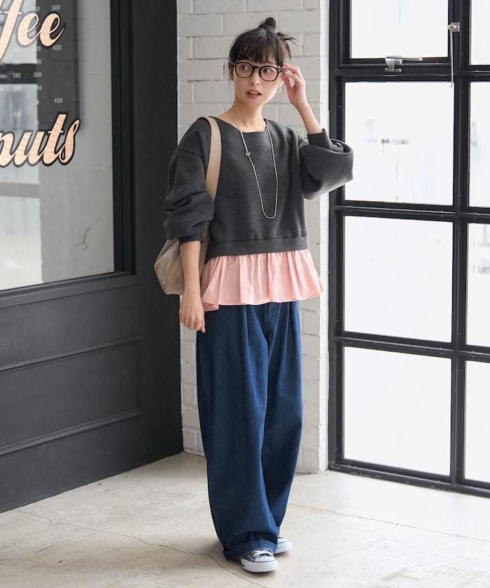 加絨拼接襯衫衛衣