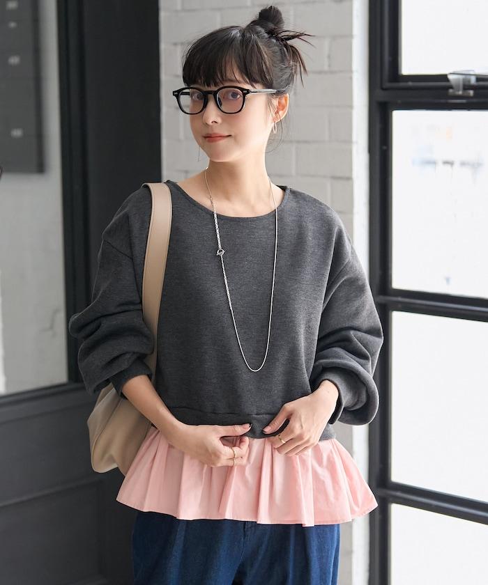 加絨拼接襯衫衛衣