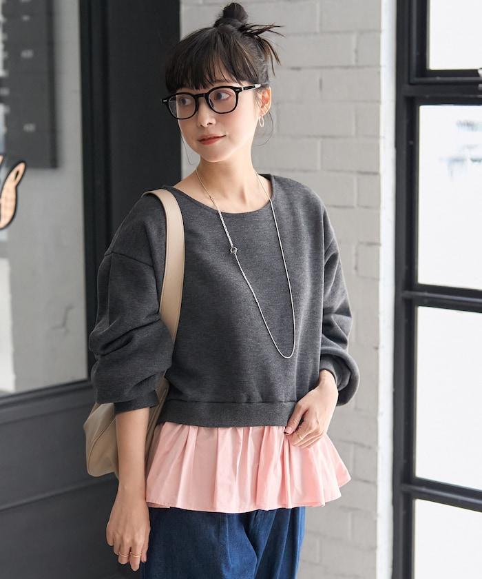 加絨拼接襯衫衛衣