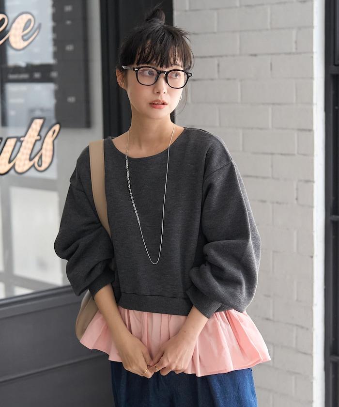 加絨拼接襯衫衛衣