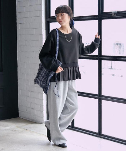 加絨拼接襯衫衛衣