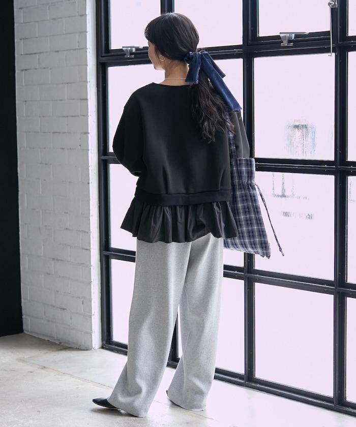 加絨拼接襯衫衛衣