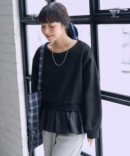 加絨拼接襯衫衛衣