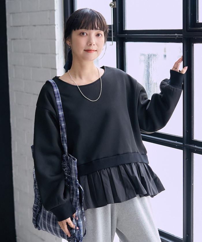 加絨拼接襯衫衛衣