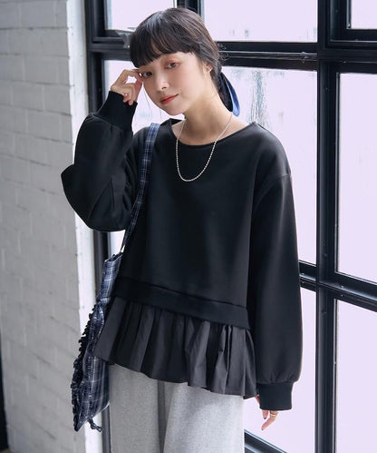 加絨拼接襯衫衛衣