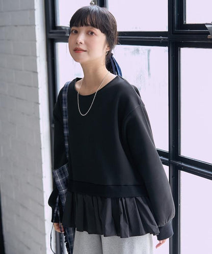 加絨拼接襯衫衛衣