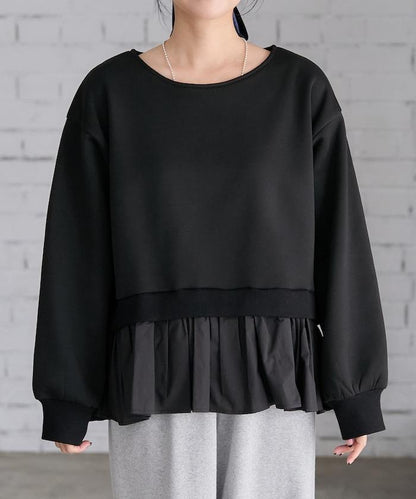 加絨拼接襯衫衛衣