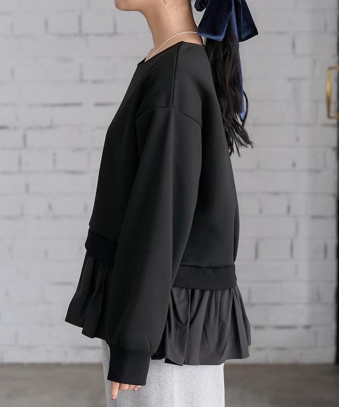 加絨拼接襯衫衛衣