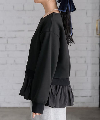 加絨拼接襯衫衛衣