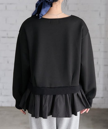 加絨拼接襯衫衛衣