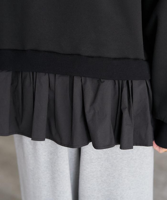 加絨拼接襯衫衛衣