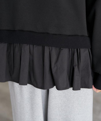 加絨拼接襯衫衛衣