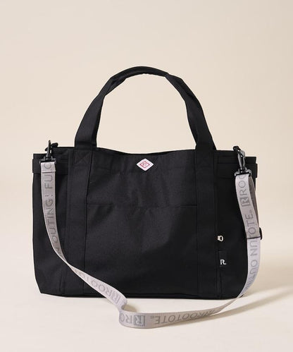 中號多口袋D防潑水托特包提花肩帶