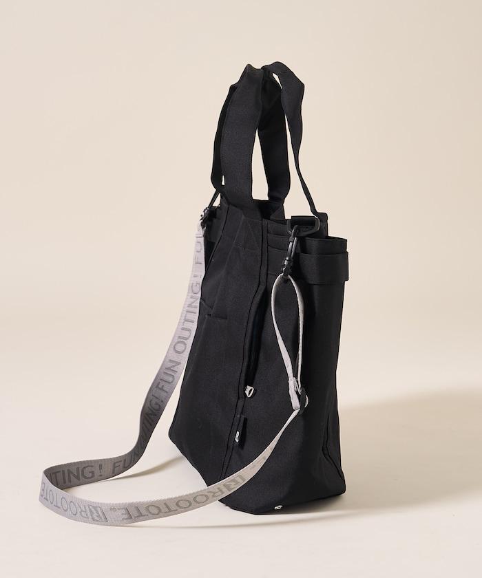 中號多口袋D防潑水托特包提花肩帶