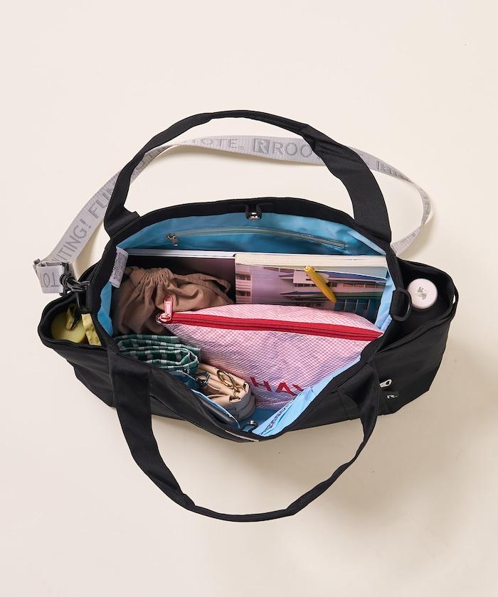 中號多口袋D防潑水托特包提花肩帶