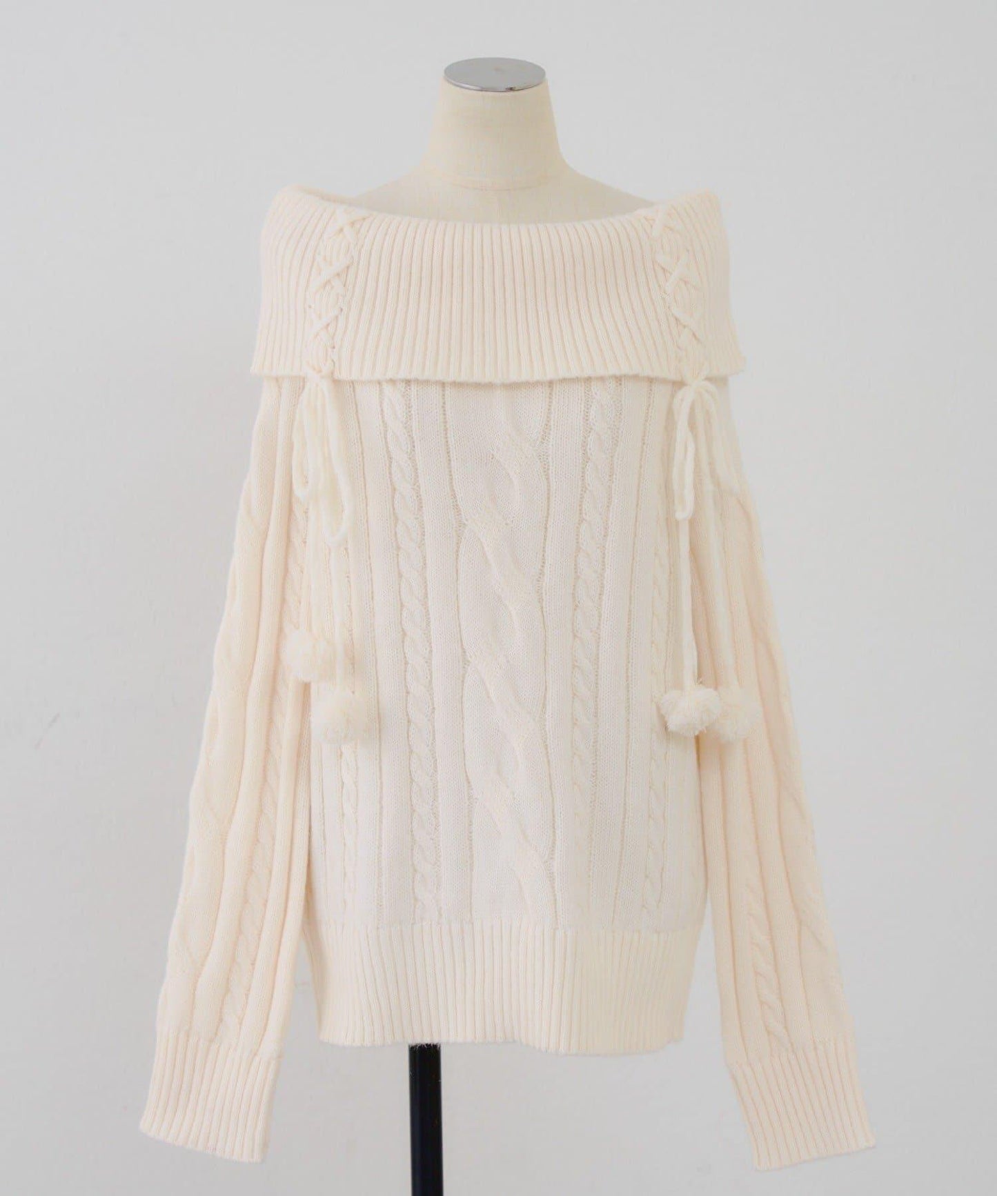 【HolidayCollection】一字肩麻花針織衫