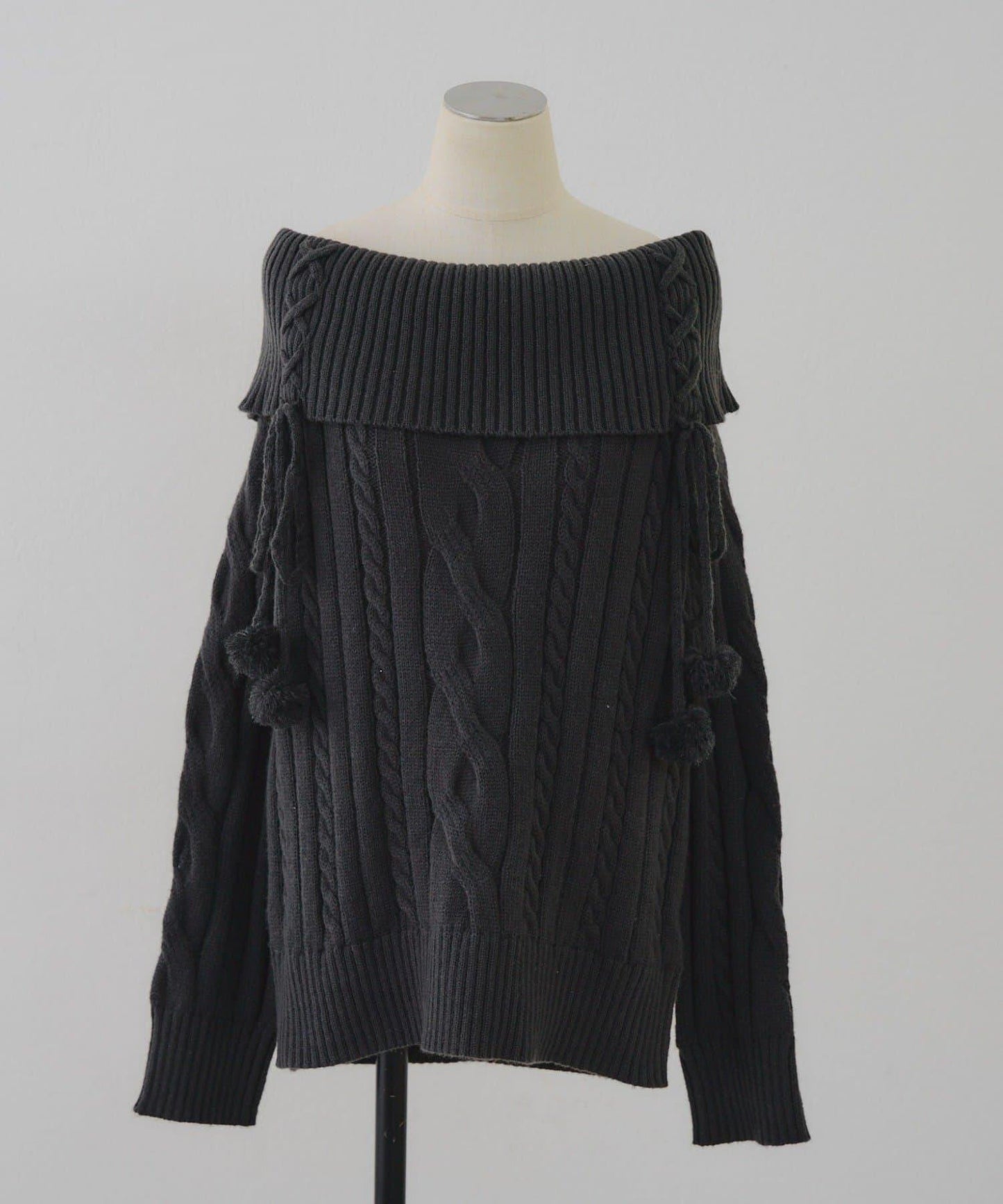 【HolidayCollection】一字肩麻花針織衫