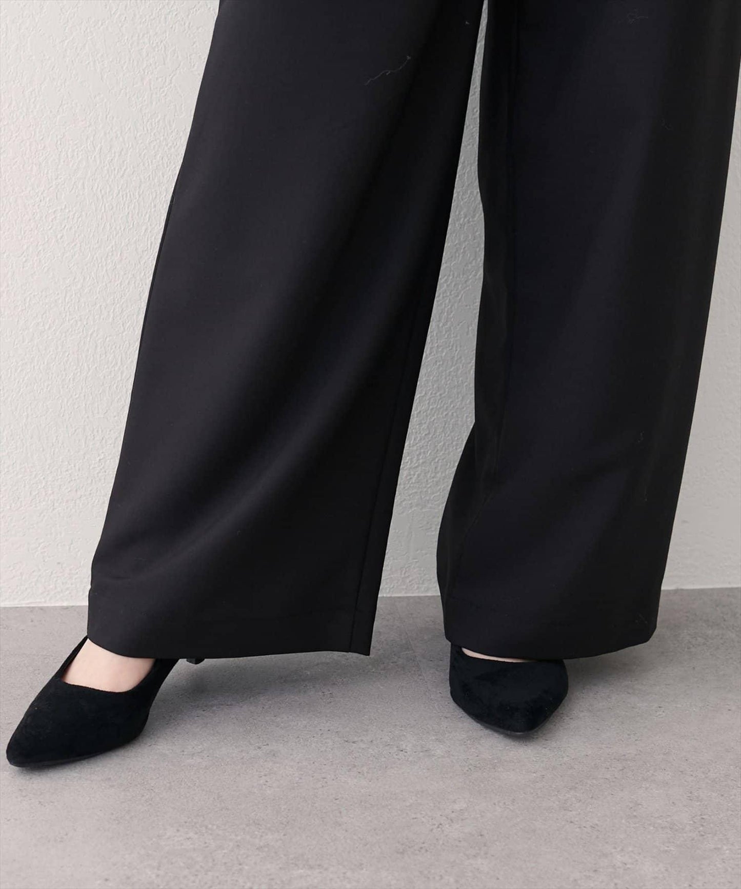 【natural couture】帶扣腰帶褶皺長褲