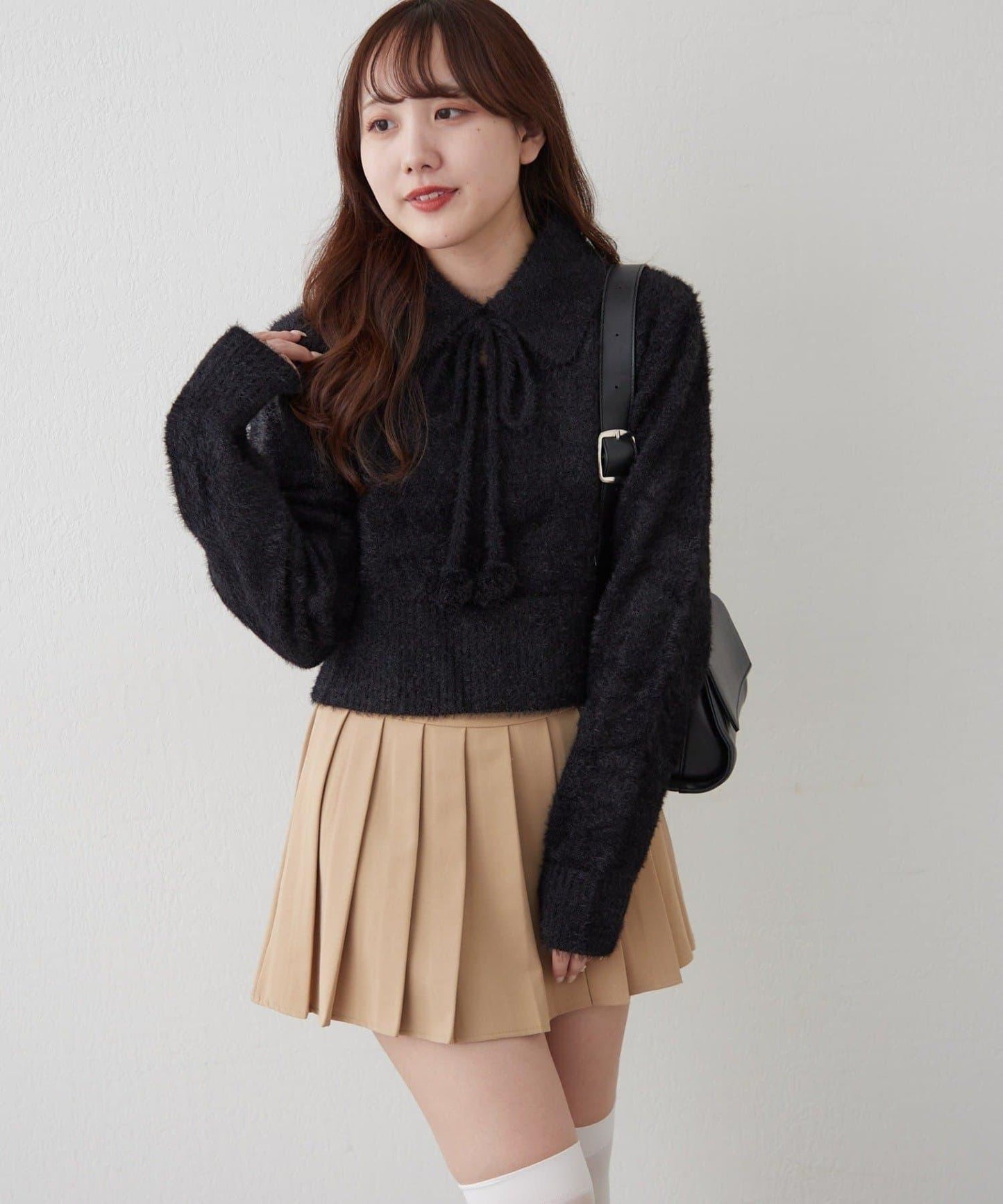 【HolidayCollection】羽毛裝飾針織POLO衫