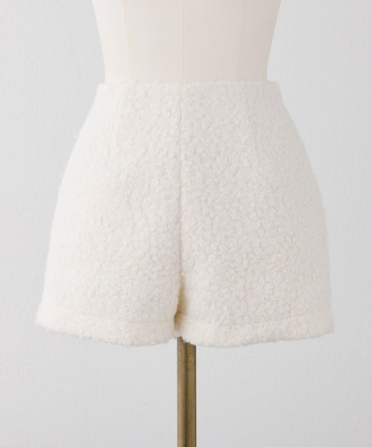 口袋毛絨短褲
