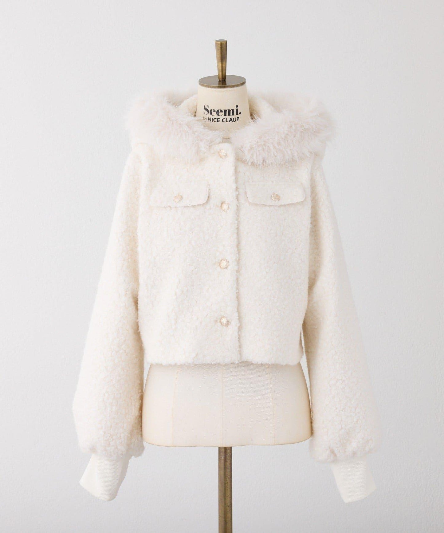 【Seemi.】仿皮草連帽衛衣