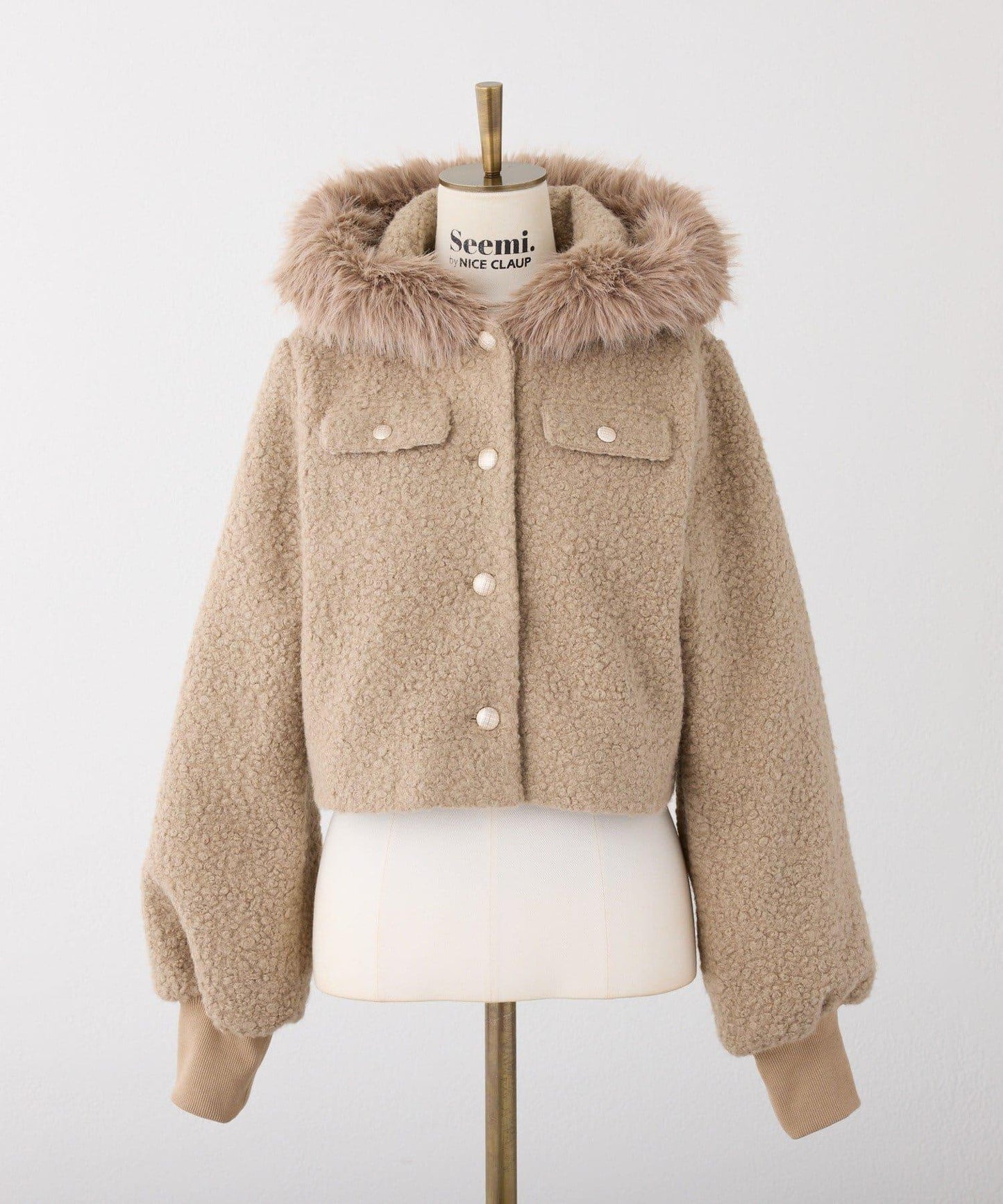 【Seemi.】仿皮草連帽衛衣