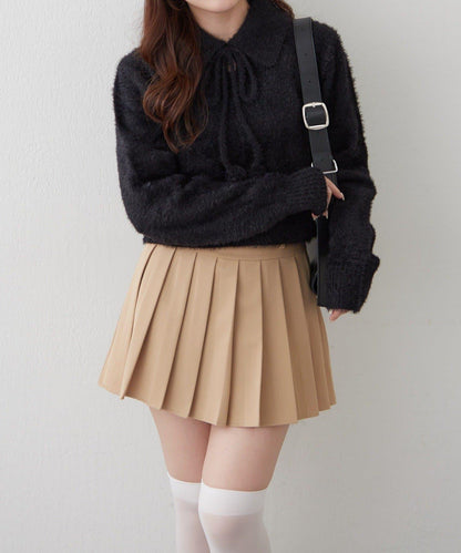 【HolidayCollection】羽毛裝飾針織POLO衫