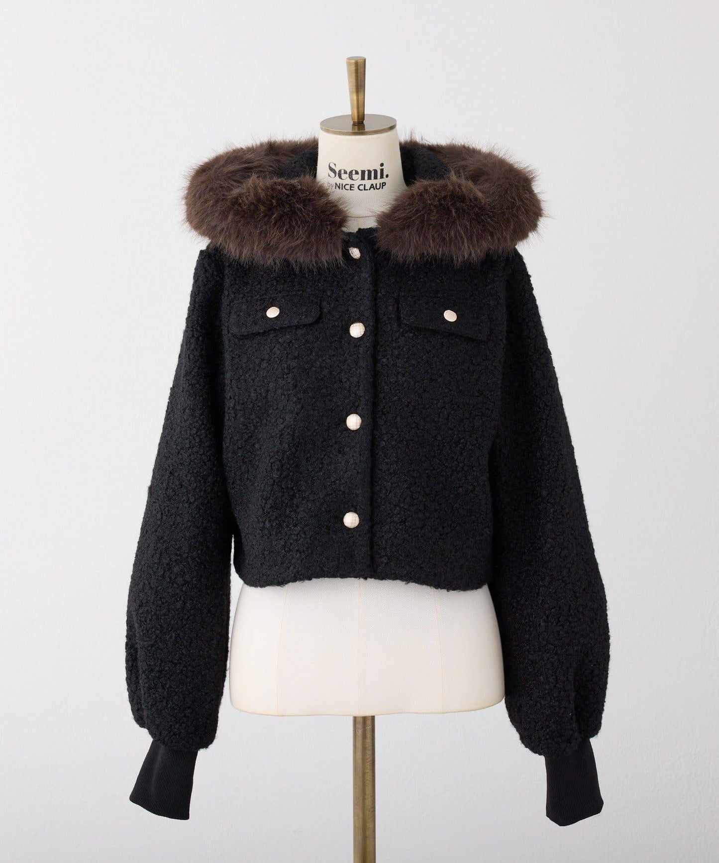 【Seemi.】仿皮草連帽衛衣
