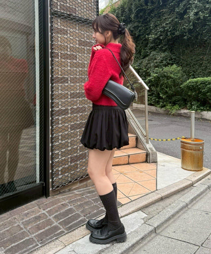 【HolidayCollection】羽毛裝飾針織POLO衫