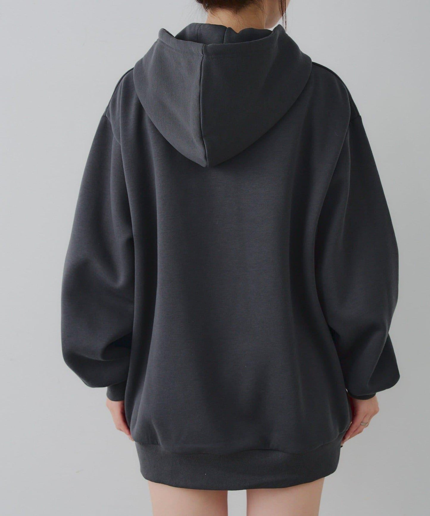 亮片標誌加絨寬鬆連帽衛衣