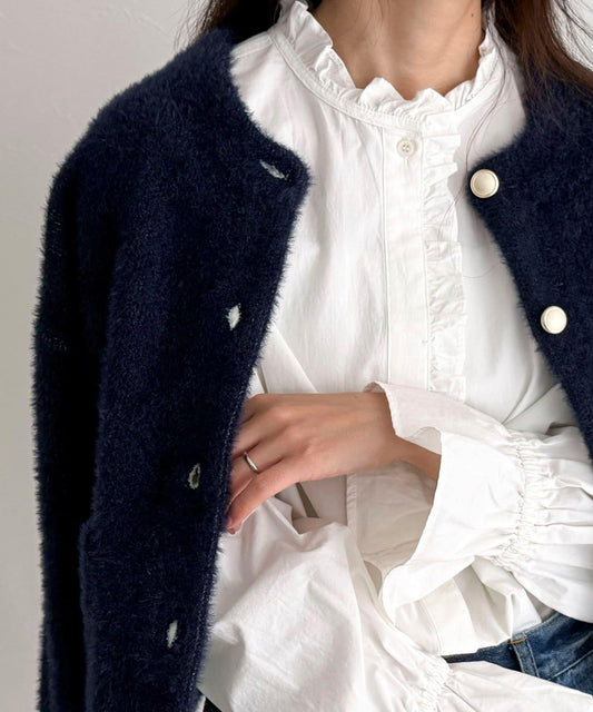 荷葉邊設計襯衫