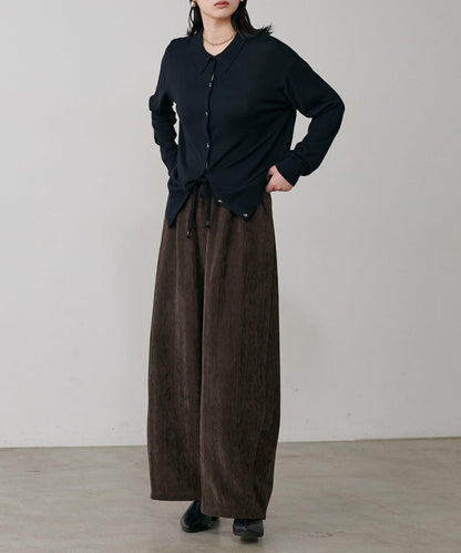 仿天鵝絨人字紋彎曲褲