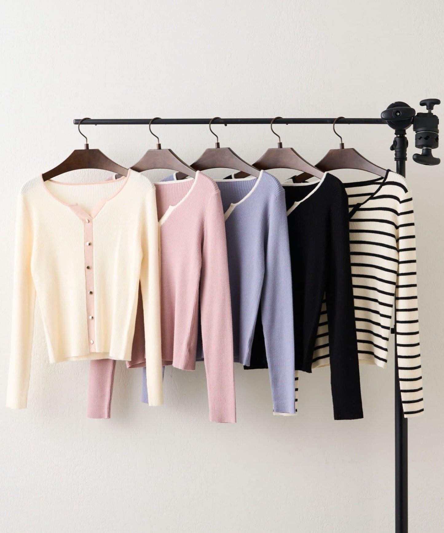 鑰匙領開衫風格羅紋套頭衫