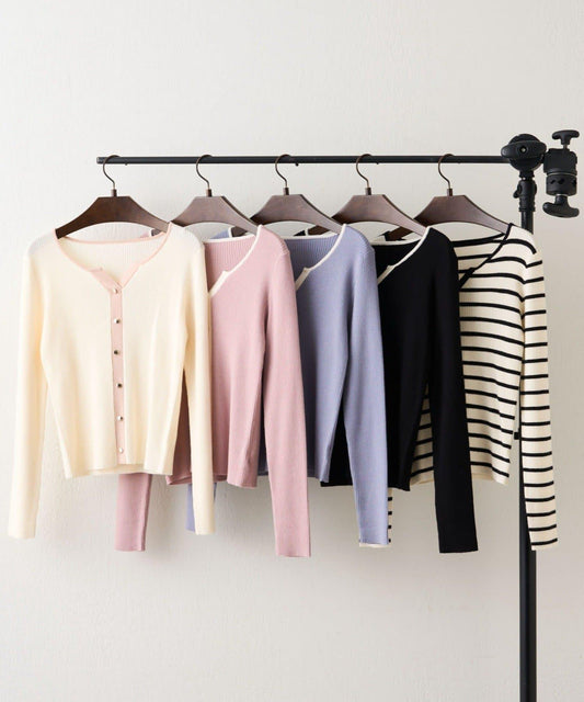 鑰匙領開衫風格羅紋套頭衫