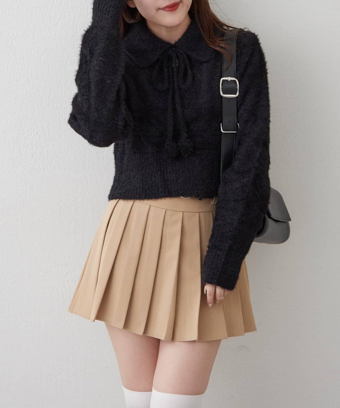 【HolidayCollection】羽毛裝飾針織POLO衫